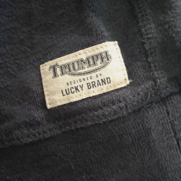 Triumph Motorcycles x Lucky Brand Henley Pullover Hoodie Mens Size XL - Picture 2 of 9